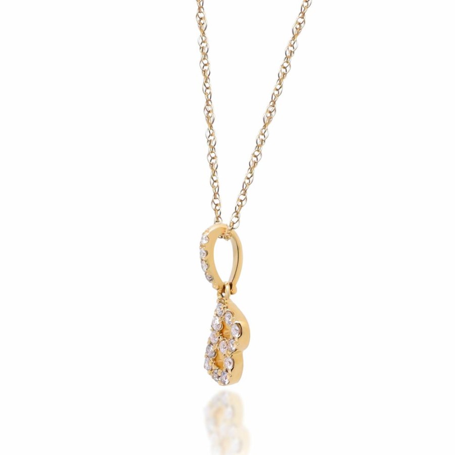 Pendants * | Half Off Diamond B Initial Pendant In 10K Yellow Gold (1/10 Ct. Tw.)