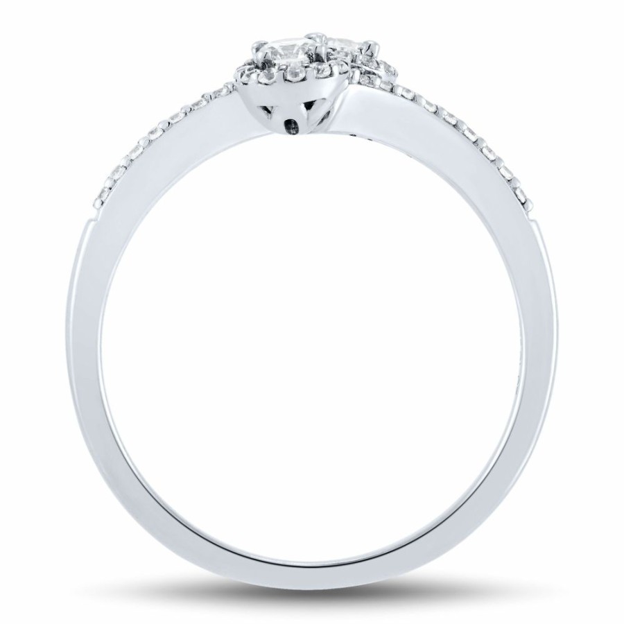 Rings * | Clearance Lab Grown Diamond Bypass Ring In 14K White Gold (1/3 Ct. Tw.)