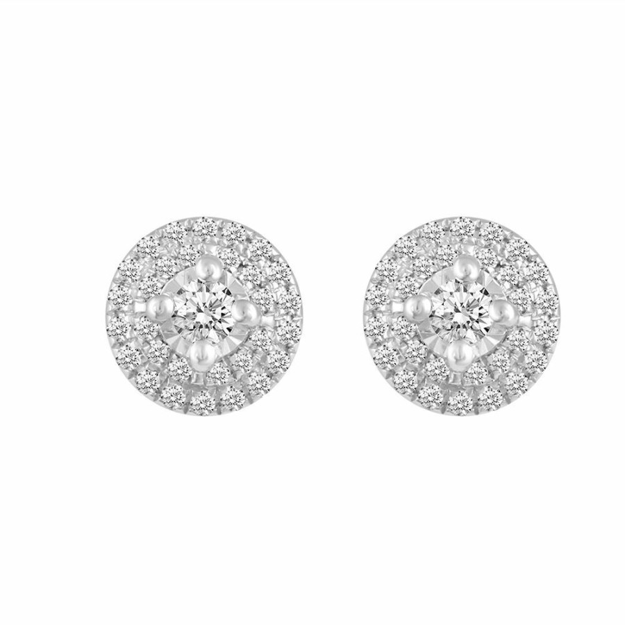 Earrings * | Clearance 1/3 Ct. Tw. Diamond Stud Earrings In 10K White Gold