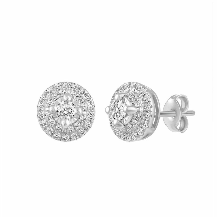 Earrings * | Clearance 1/3 Ct. Tw. Diamond Stud Earrings In 10K White Gold