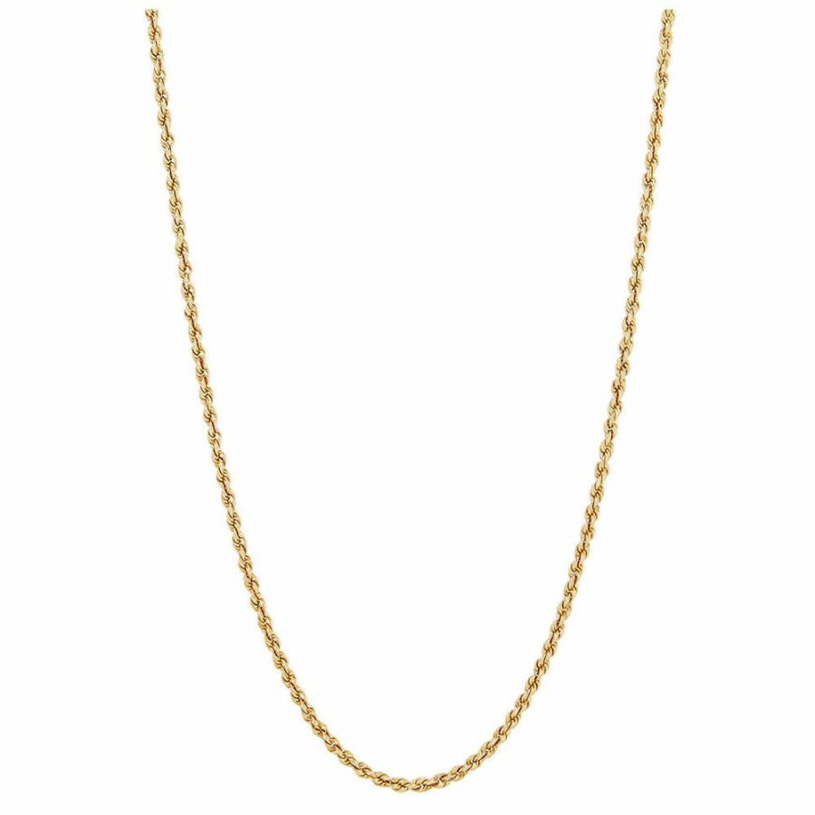 Accessories * | Limit Offer Rope Chain Necklace In 14K Yellow Gold, 1.3Mm, 24"