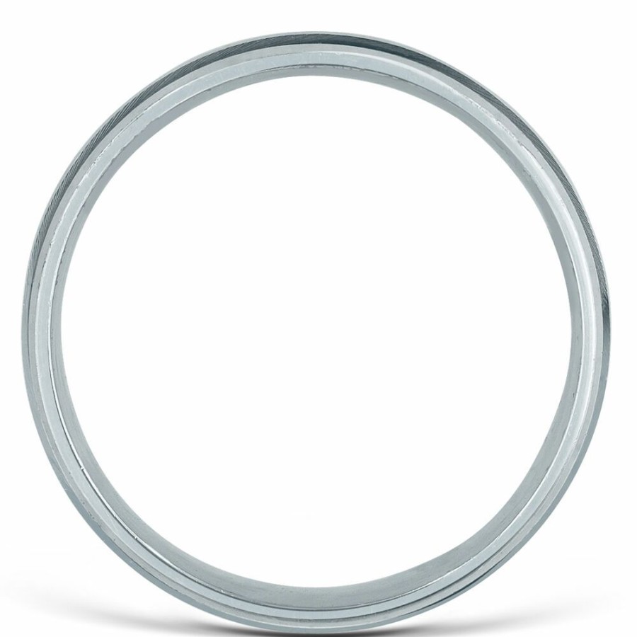 Accessories * | Limit Offer Bevel Edge Matte Finish Band In Platinum, 7Mm