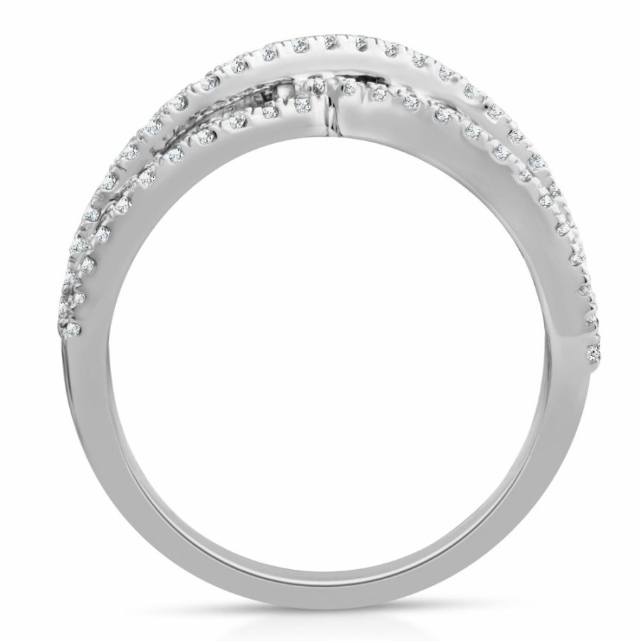 Rings * | Sales Online Diamond Woven Band In 10K White Gold (1 Ct. Tw.)