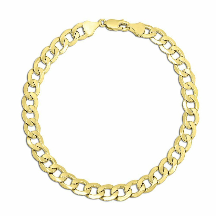 Bracelets * | Super Specials Men'S Curb Bracelet In 14K Yellow Gold