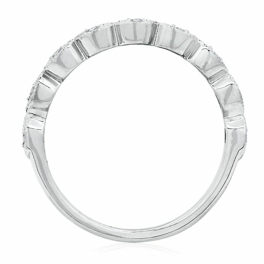 Rings * | Half Off Lab Created White Sapphire Twist Stack Ring In Sterling Silver