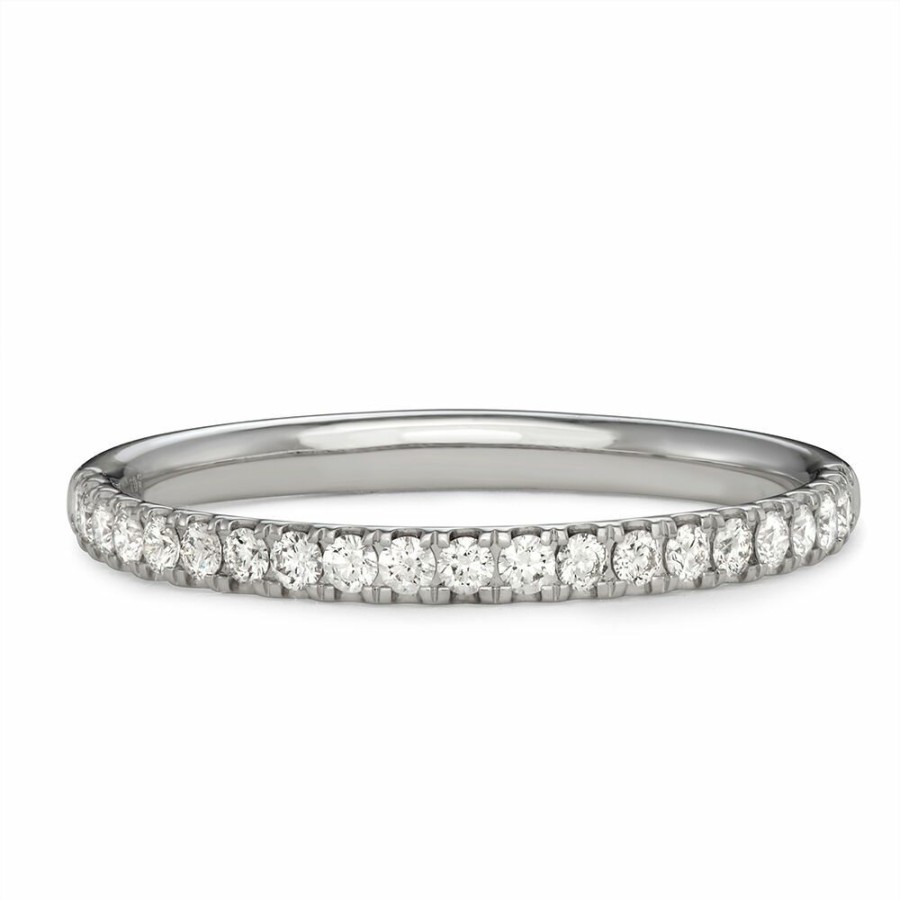 Wedding * | Limit Offer Comfort Fit Diamond Anniversary Ring In 14K White Gold (1/4 Ct. Tw.)